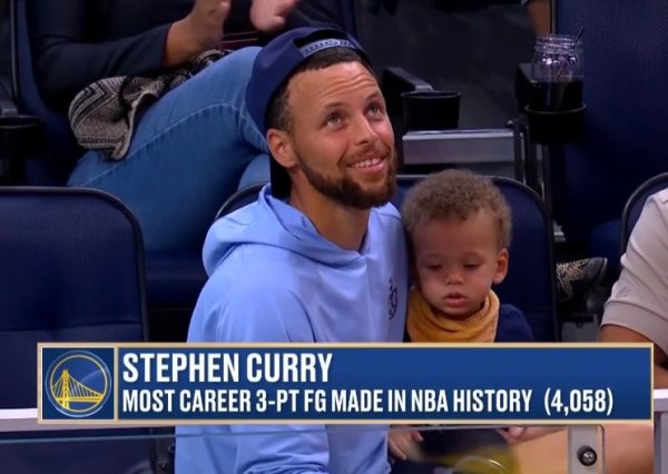 😛Relaxed and enjoyable! Curry watches the Warriors Lakers California Classic