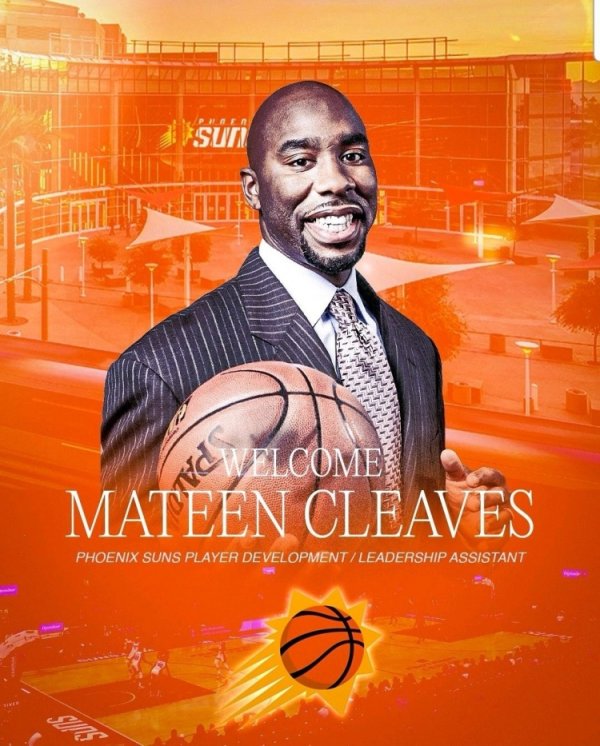 Suns official: Martin Cleveland serves as the team assistant coach and is responsible for player development and leadership training
