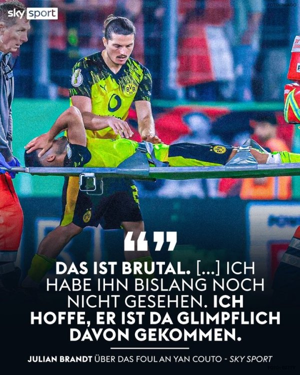 Desky Sky: Dortmund defender Jan Cooto was injured in the German Cup and carried off the court by a stretcher