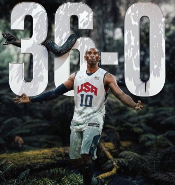 Olympics 16-0! US media posted photos: Kobe s record for playing for the US men s basketball team is 36 wins and 0 losses!