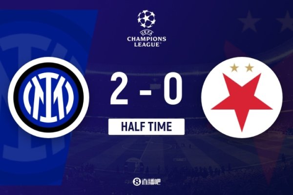 Halftime - Inter Milan temporarily 2-0 Slavia Prague, Lautaro smiled at goalkeeper Dumfries scored