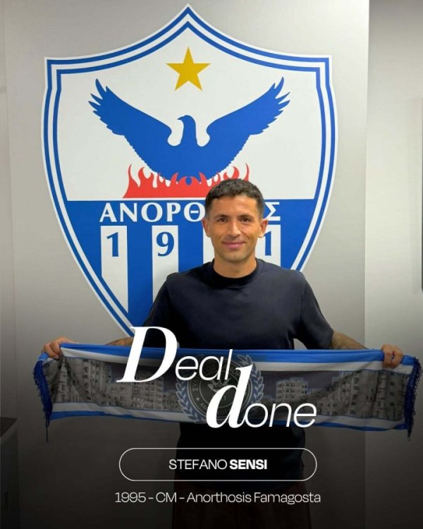 30-year-old Inter Milan player Senxi went to Cyprus and joined Anosussis as a free agent