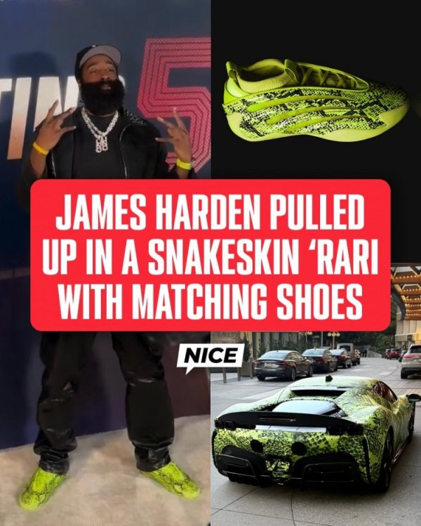 Luxury cars must be equipped with the same style of combat boots! Harden s stunning debut at the premiere of 