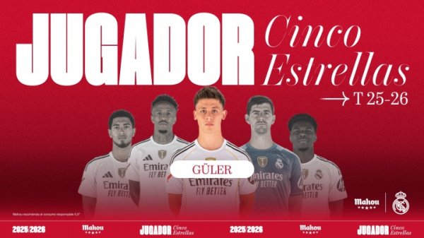 Defeat Bellingham and others! Official: Guler voted Real Madrid Player of the Month for October